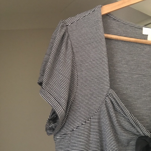 OJAY Black & White Stripe Tie Up Bow Top Size 14 - Picture 5 of 16